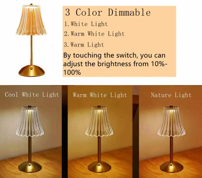 Metal Brass Crystal Table Lamp Best Quality Rechargeable