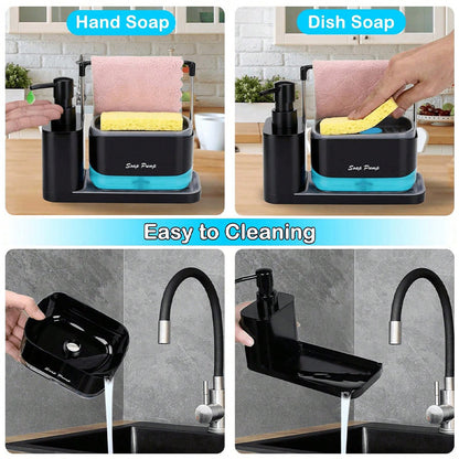 Luxury Sink Organizer with Soap Dispenser & Sponge Holder – Premium Kitchen Cleaning Station
