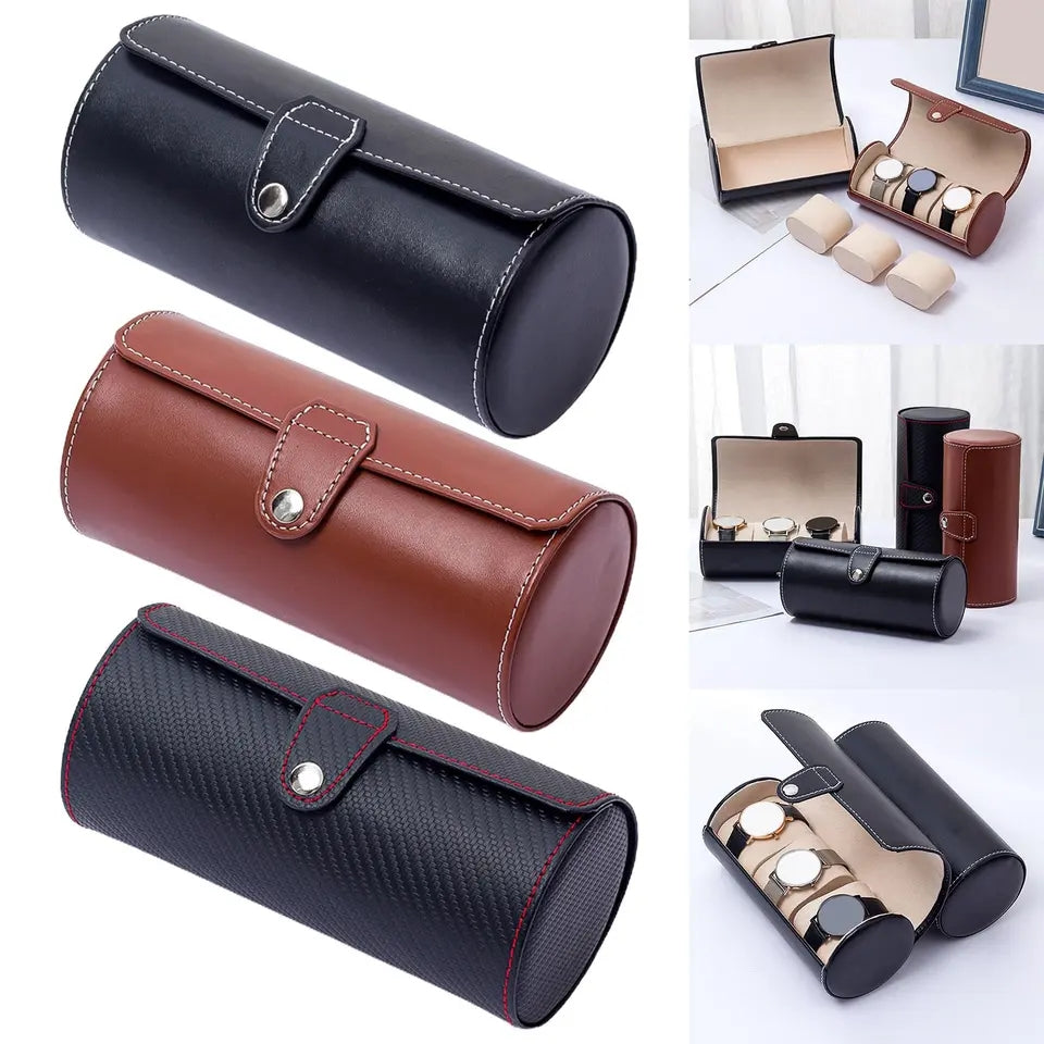 3Slot Leather Watch Box