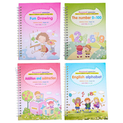 4 Magic Copybooks Children's Reusable Writing Practice