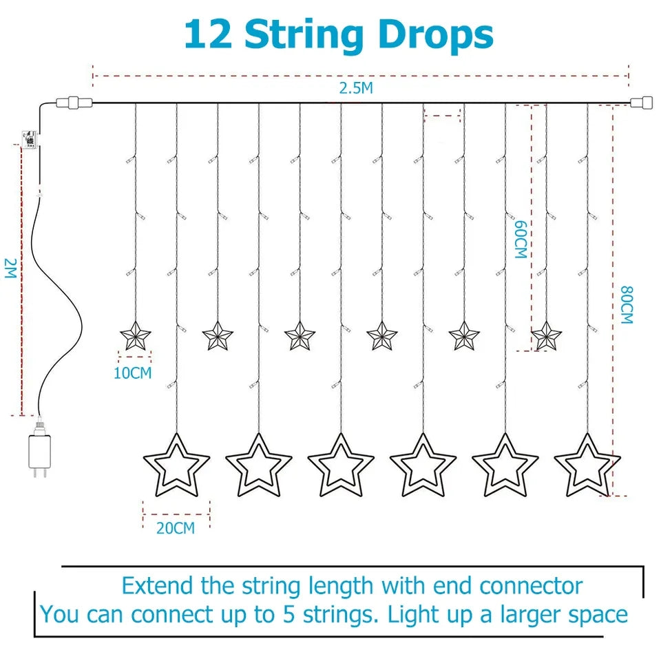 Led Star Curtain Lights