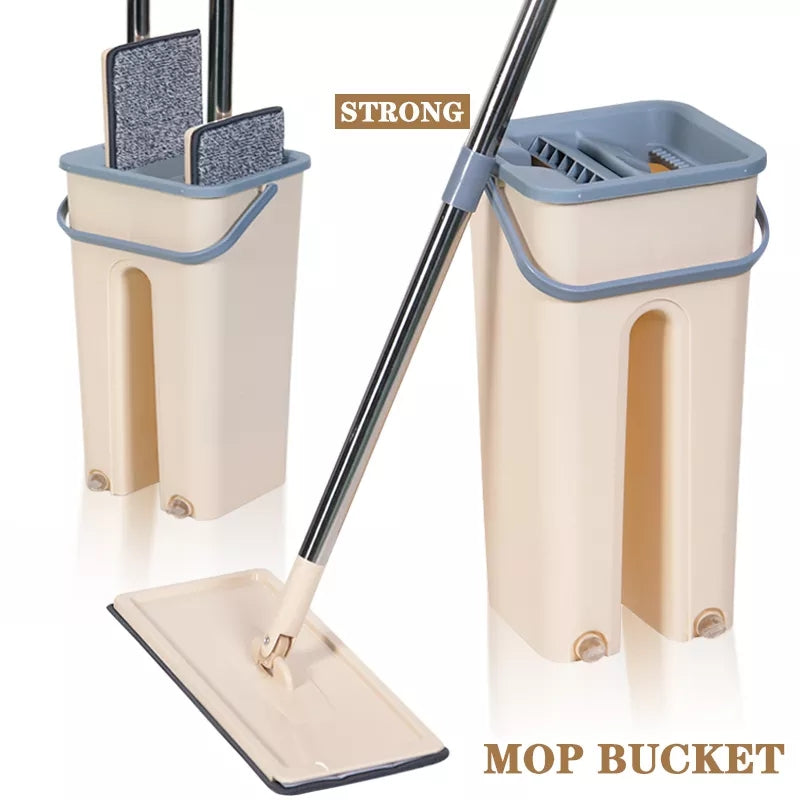 Floor Mop Microfiber Squeeze Mops Wet Mop with Bucket Cloth