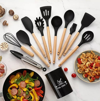 12Pcs Silicone Utensils Spoon Set