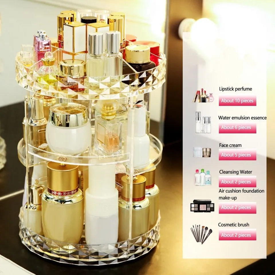 360 Degree Rotating Makeup Organizer