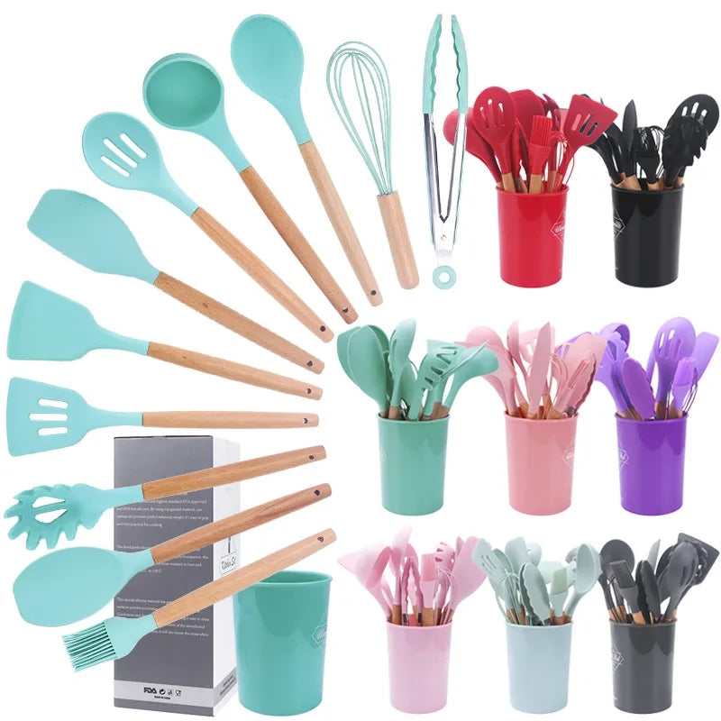 12Pcs Silicone Utensils Spoon Set