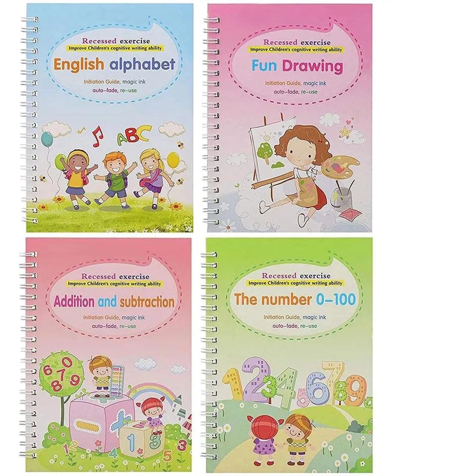 4 Magic Copybooks Children's Reusable Writing Practice