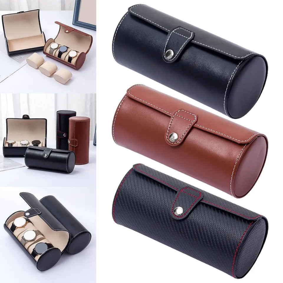 3Slot Leather Watch Box