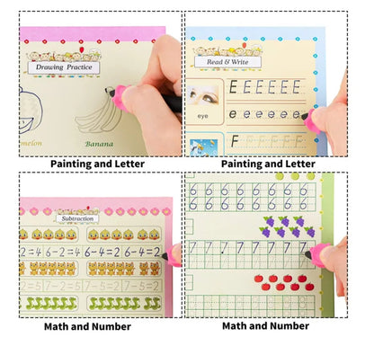 4 Magic Copybooks Children's Reusable Writing Practice