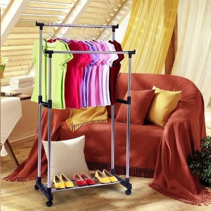 Double Pole Clothes Stand