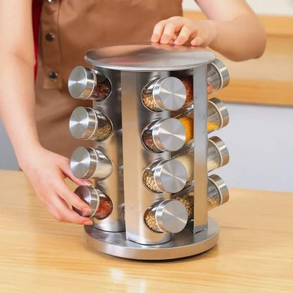 Rotating stainless steel Spice organizer