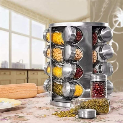 Rotating stainless steel Spice organizer