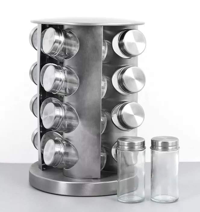 Rotating stainless steel Spice organizer