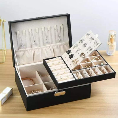 2 Layer Leather Jewellery Organizer